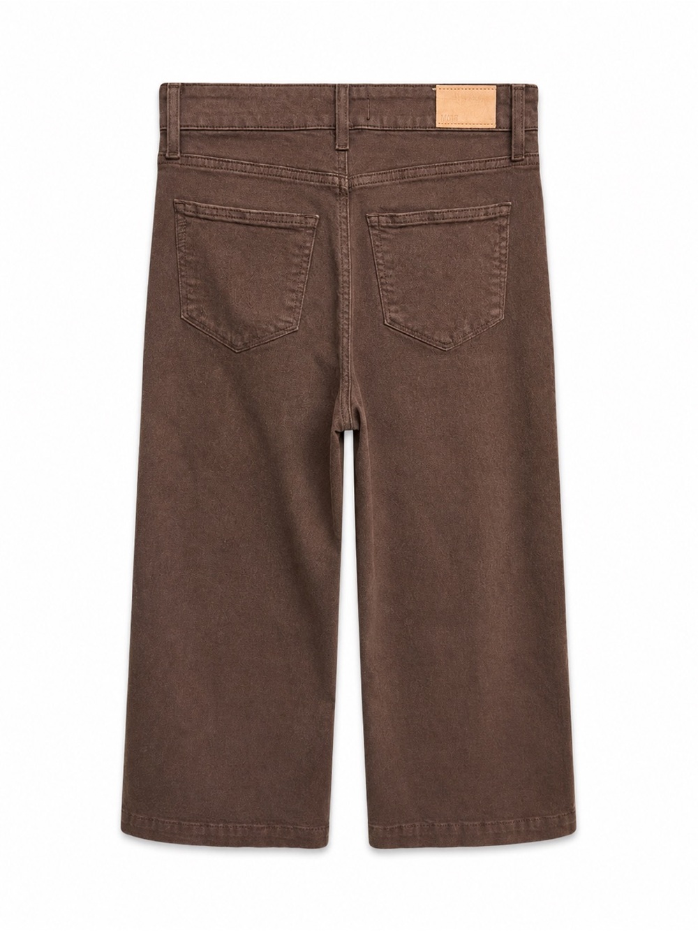 PAIGE Anessa Cropped Wide-Leg Jeans Chocolate Brown 27 - Picture 4 of 6